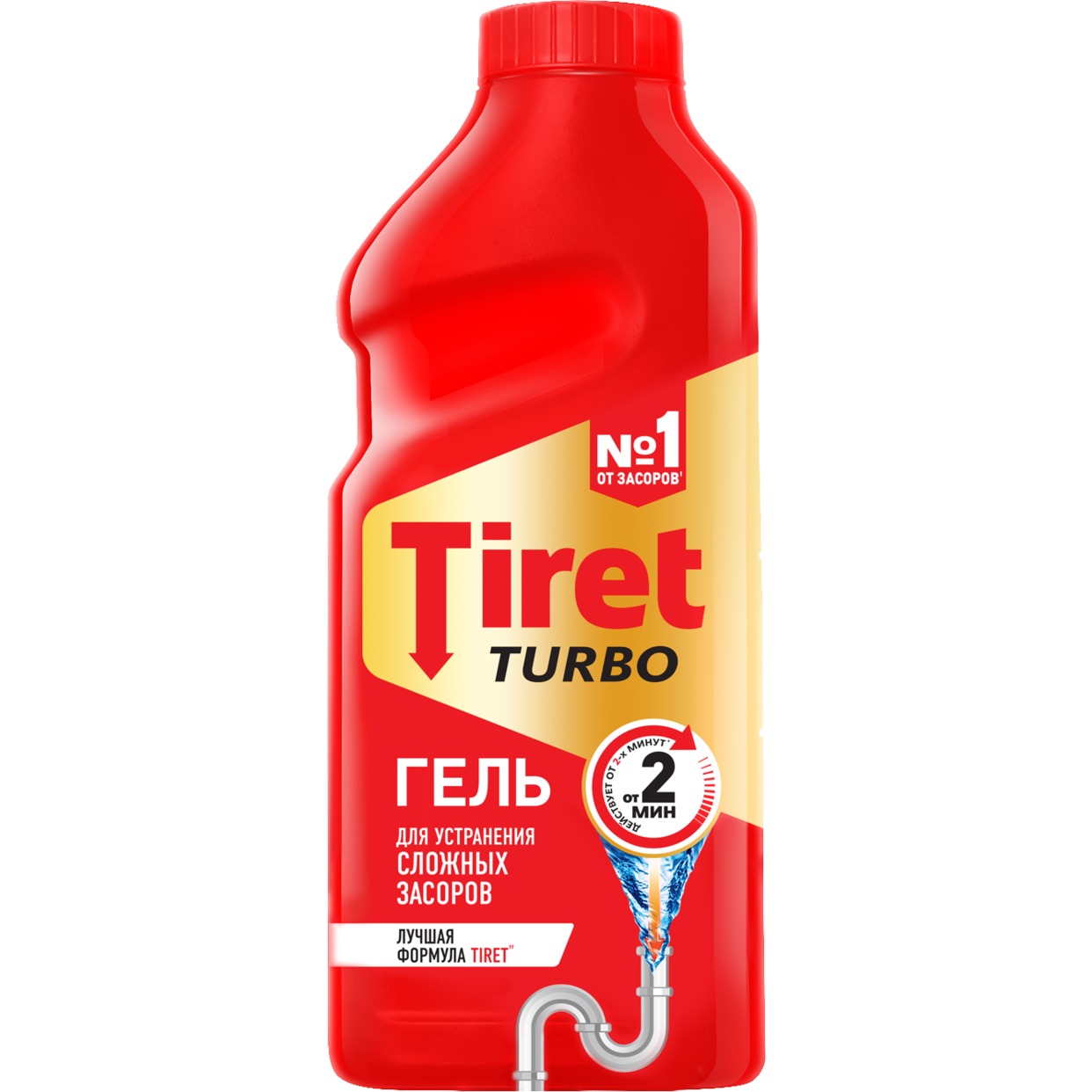 Акция в Пятерочке на Гель для устранения засоров Tiret Turbo 500мл