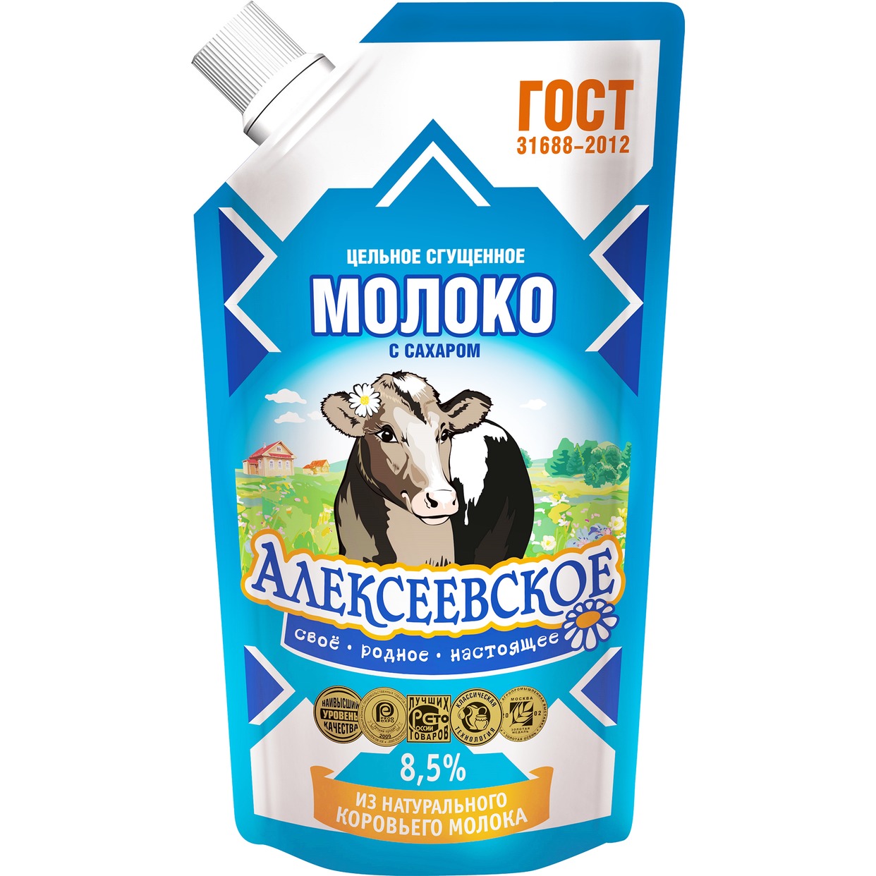 АЛЕКСЕЕВ.Молоко сгущ.цел.с/с 8,5%д/п650г по акции в Пятерочке
