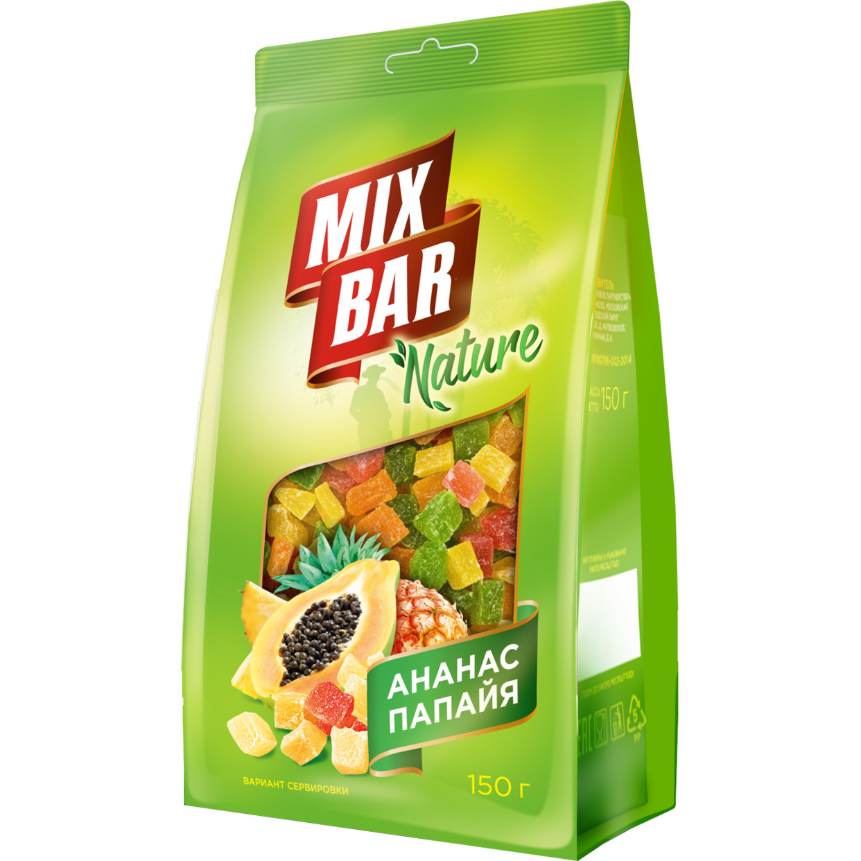 Ананас и папайя цукаты MixBar 150г