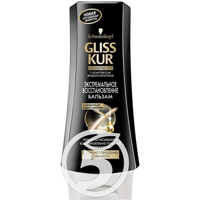 Бальзам для волос "Gliss Kur" Экстремальное Восстановление 200мл
