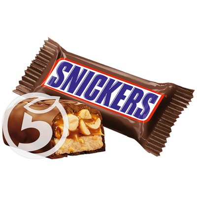 Батончик "Snickers" шоколадный Minis с арахисом и нугой по акции в Пятерочке