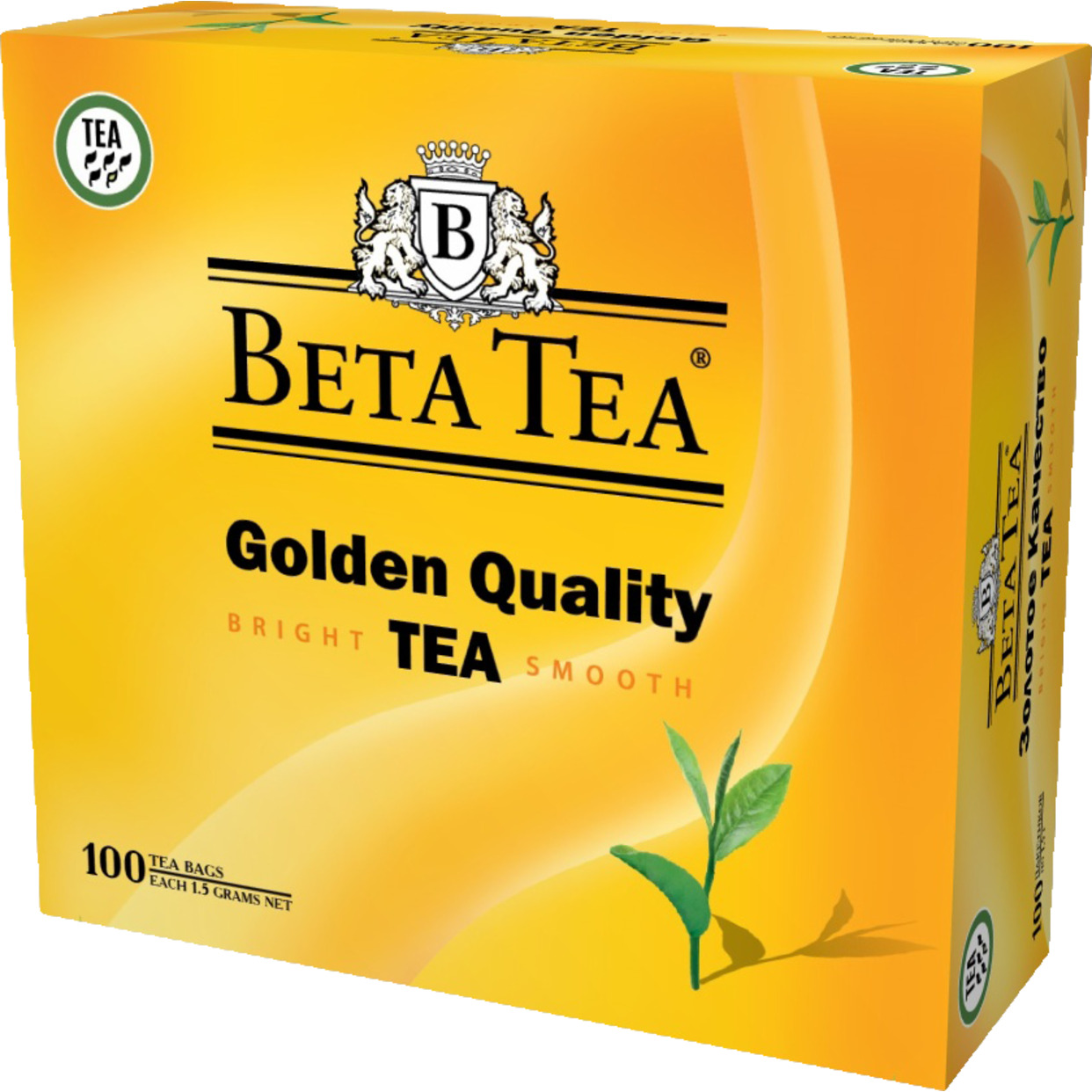 Акция в Пятерочке на BETA TEA Чай черный байховый цейлонский мелколистовой Золотое Качество 100х1,5г