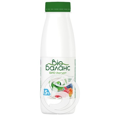 Биойогурт "Био Баланс" питьевой с малиной, черникой, клюквой, морошкой 1,5% 330г по акции в Пятерочке