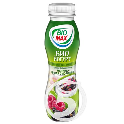 Биойогурт "Bio-Max" питьевой Малина и черная смородина 2,7% 270г