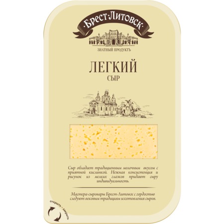 БРЕСТ-ЛИТ.Сыр легкий 35% нарезка 150г по акции в Пятерочке