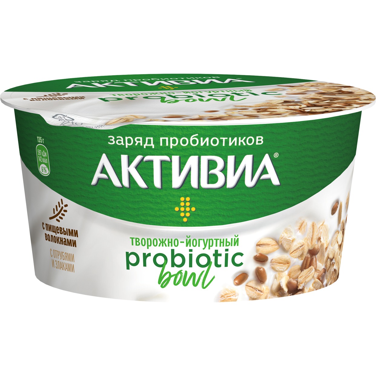 БЗМЖ Биопродукт к/м Творожно-йогуртный обог с отрубями и злаками 3,5% 135 г по акции в Пятерочке
