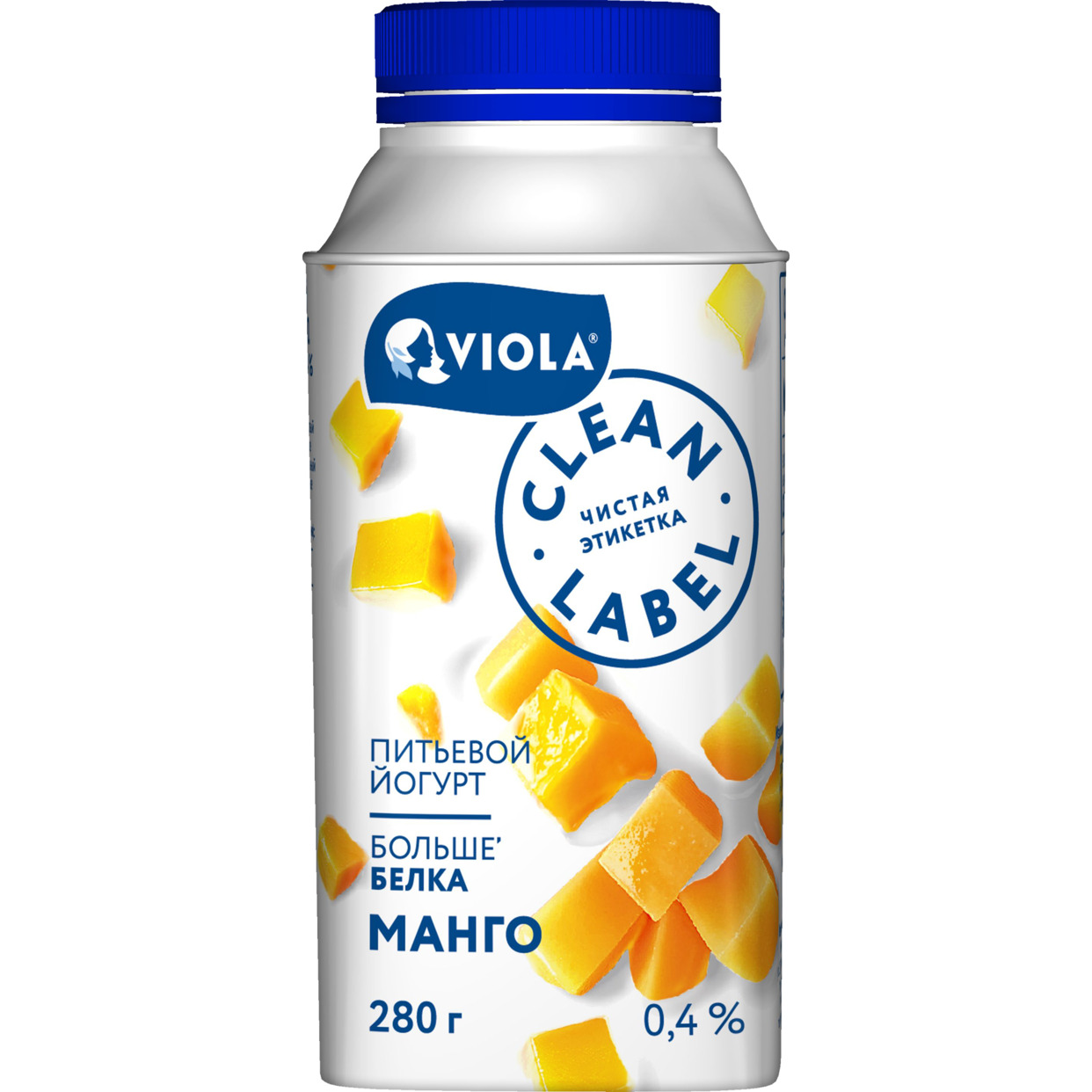 БЗМЖ Йогурт питьевой Clean Label с манго Массовая доля жира 0,4% 280г по акции в Пятерочке
