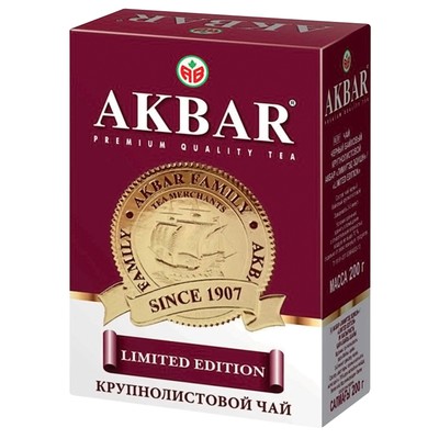 Чай "Akbar" Limited Edition черный байховый крупнолистовой 200г по акции в Пятерочке