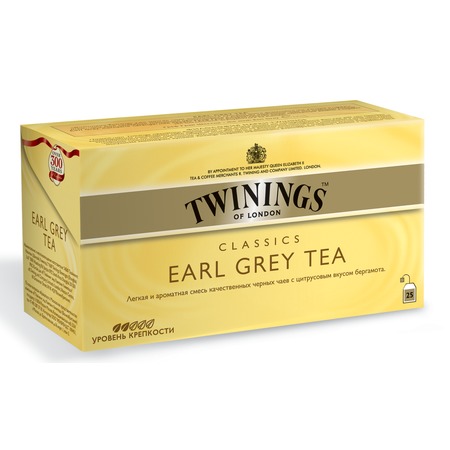 Чай черный Twinings Earl Grey 25 пак по акции в Пятерочке