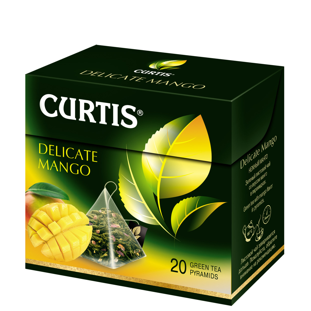 Чай Curtis 20х1,8г Delicate Mango зел.лист.пирам.