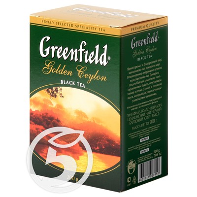 Чай "Greenfield" Golden Ceylon черный листовой 200г по акции в Пятерочке