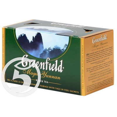 Чай "Greenfield" Magic Yunnan черный 25пак*2г по акции в Пятерочке