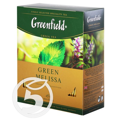 Чай "Greenfield" зеленый Green Melissa 100пак*1,5г по акции в Пятерочке