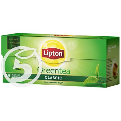 Чай "Lipton" Classic зеленый 25пак*1.7г по акции в Пятерочке
