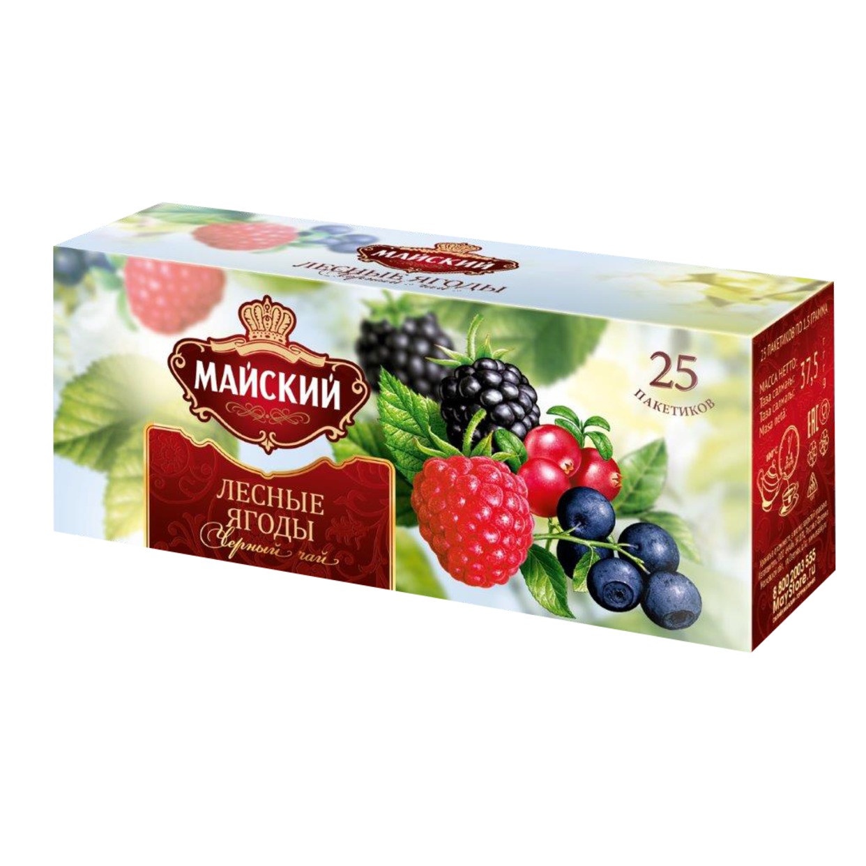 Чай Майский Лесные ягоды, 25х1,5 г по акции в Пятерочке
