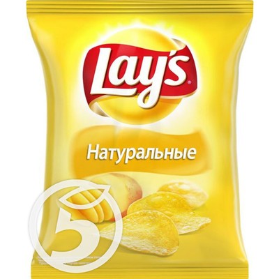 Чипсы "Lay's" Натуральные с солью 80г по акции в Пятерочке