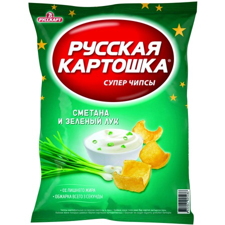 Чипсы Русская Картошка, сметана-лук, 50 г