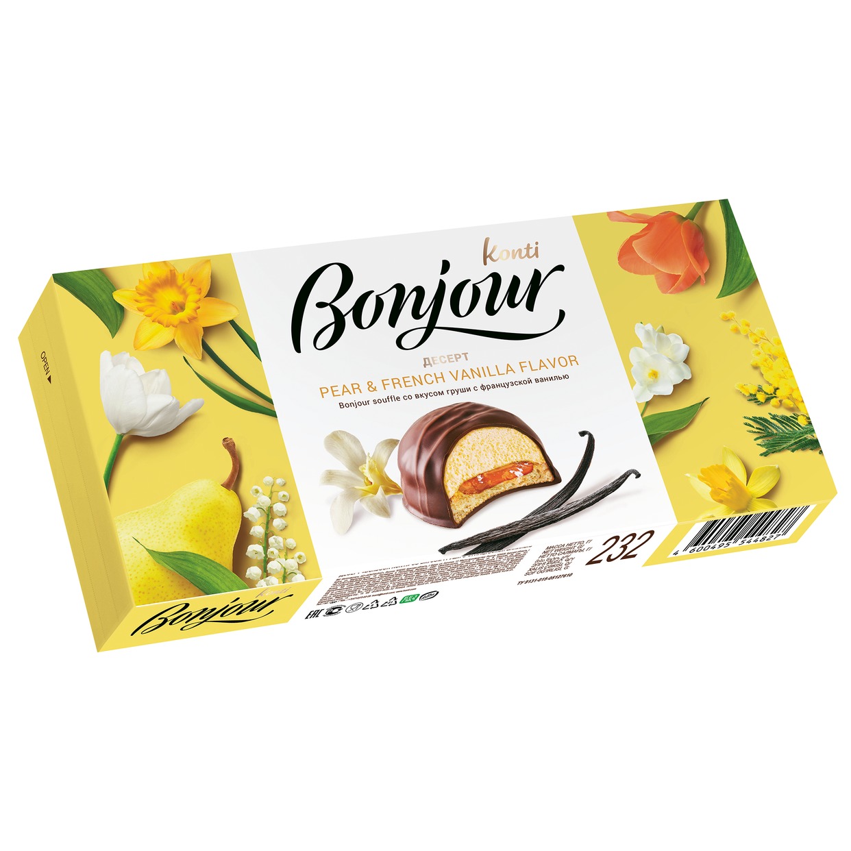 Десерт Bonjour Konti Груша с французкой ванилью 232 г по акции в Пятерочке