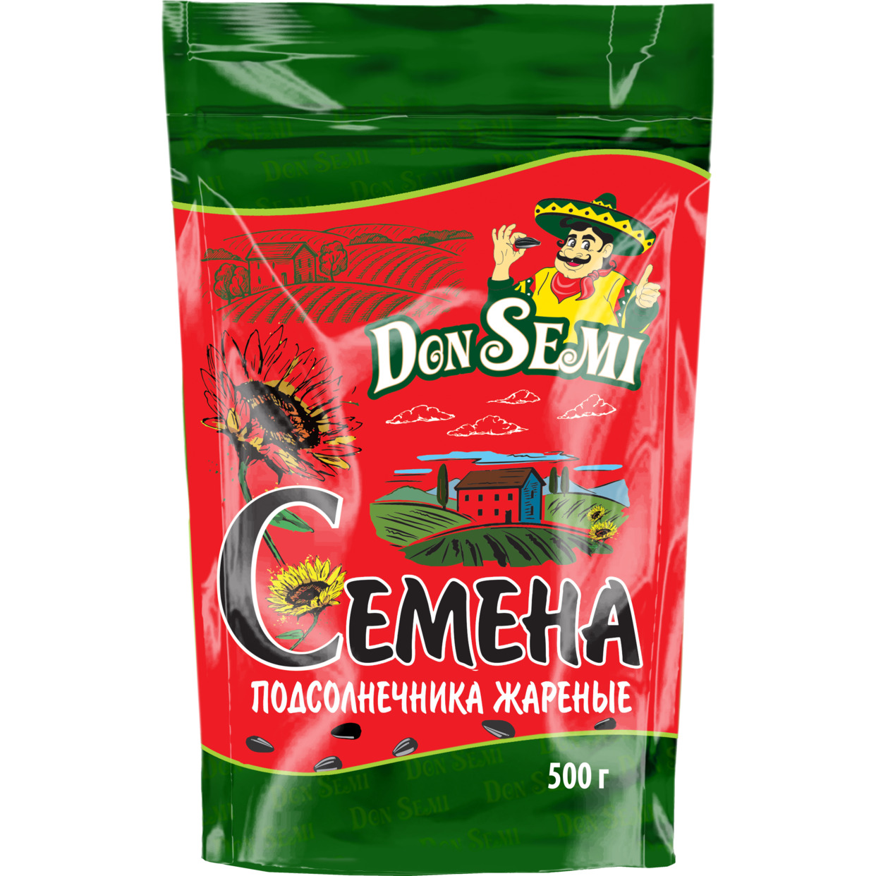 Don’ Semi Семена подсолнечника жареные (дой-пак с замком зип-лок) 500 г