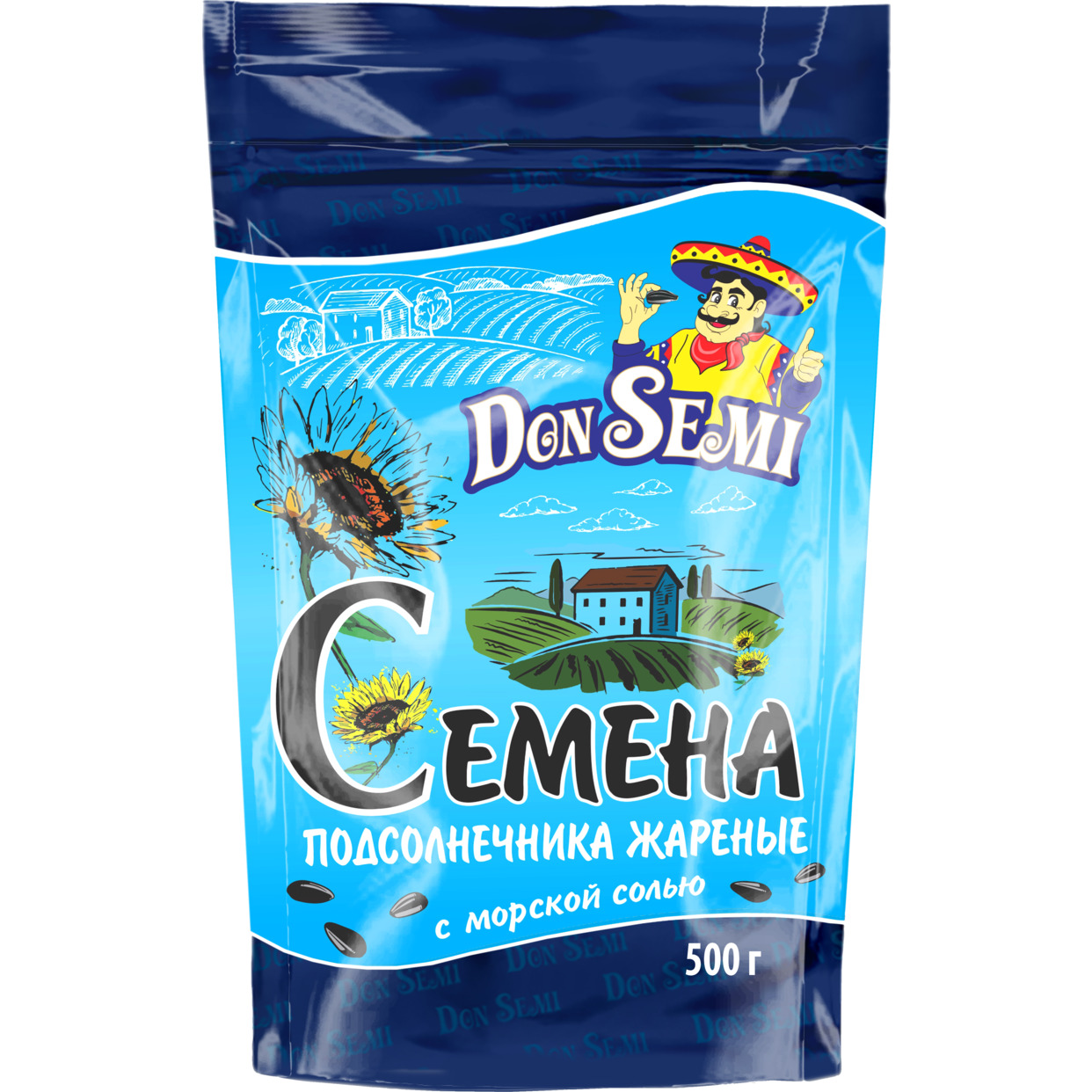 Don’ Semi Семена подсолнечника жареные с морской солью (дой-пак с замком зип-лок) 500 г по акции в Пятерочке