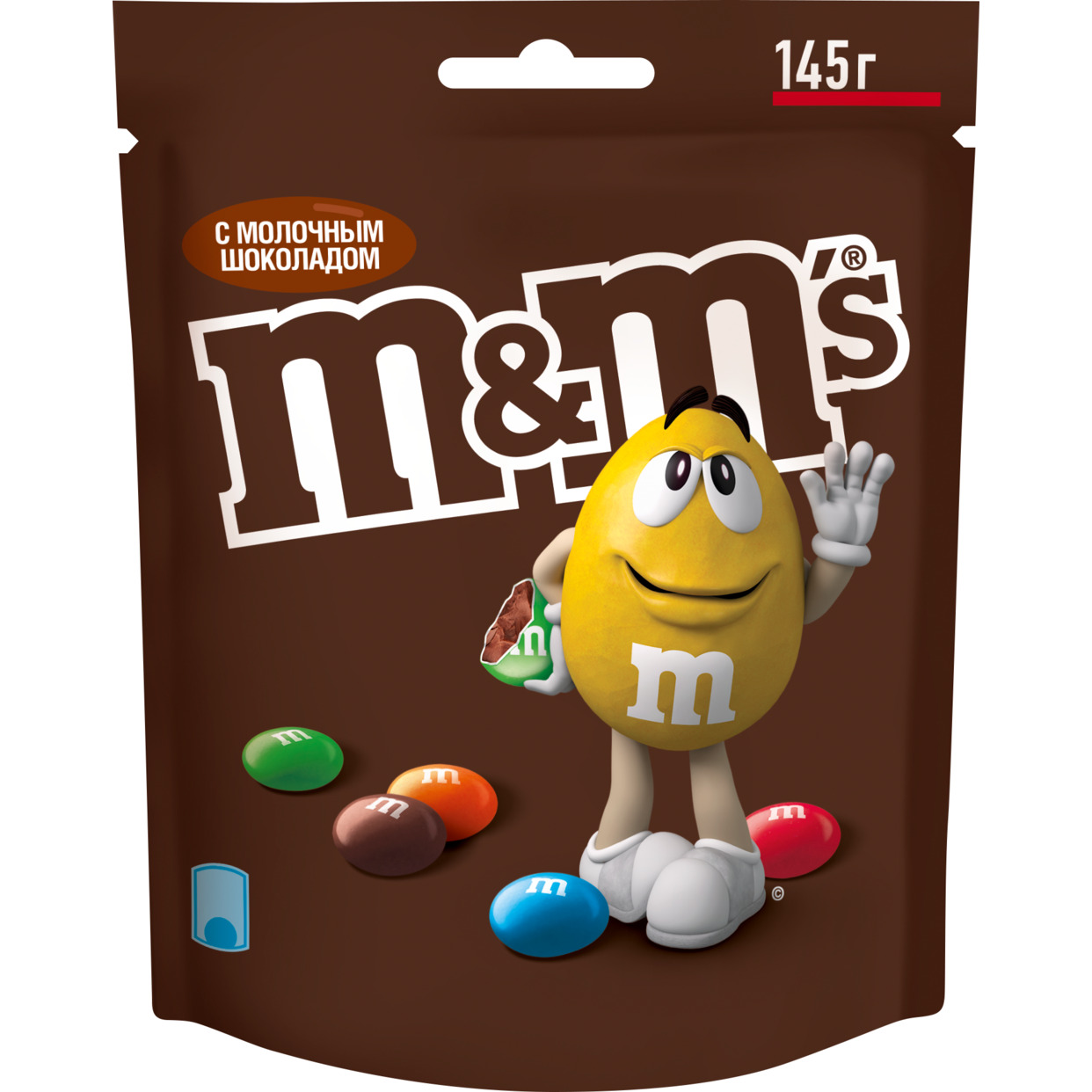Драже M&Ms с молочным шоколадом, покрытое хрустящей разноцветной глазурью, 145г.