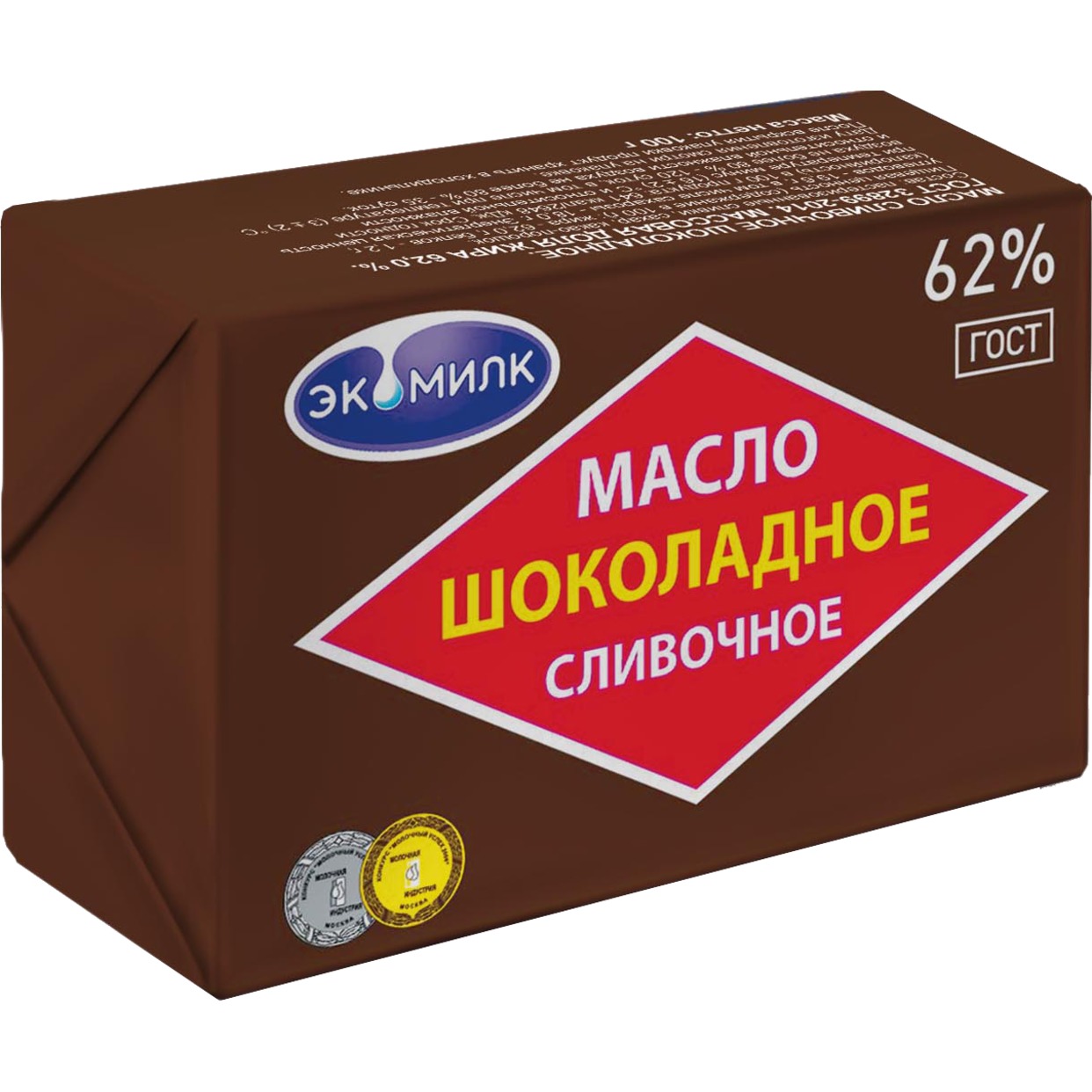 ЭКОМИЛК Масло слив.шок.62% 100г