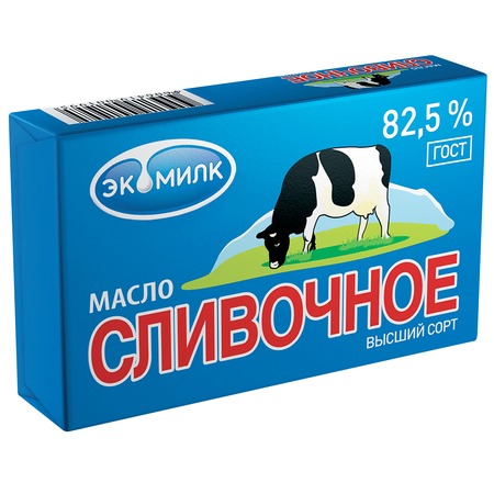 ЭКОМИЛК Масло СЛИВ.сл.ГОСТ в/с 82,5%180г