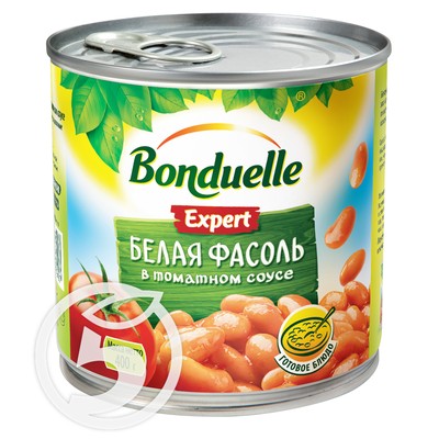 Фасоль "Bonduelle" Expert Белая в томатном соусе 400г по акции в Пятерочке