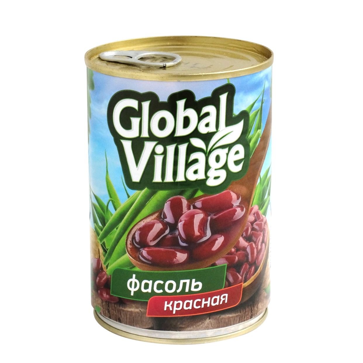 Фасоль Global Village, красная, в собственном соку, 425 мл по акции в Пятерочке