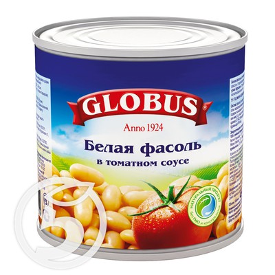 Фасоль "Globus" белая в томате 400г по акции в Пятерочке