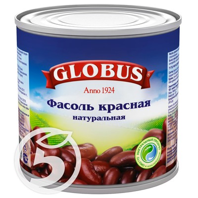 Фасоль "Globus" красная натуральная 400г по акции в Пятерочке