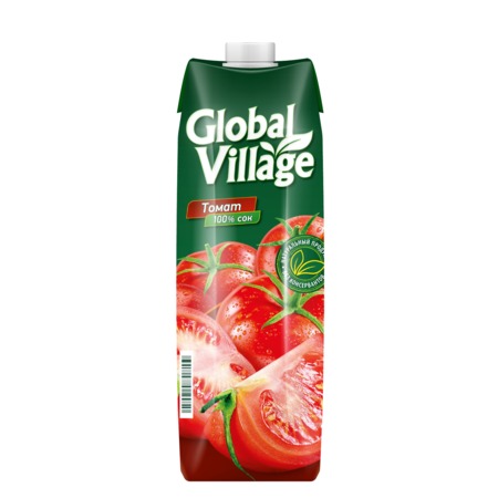 GLOBAL VILLAGE Сок ТОМАТНЫЙ с мякотью с солью с сахаром 0.95л по акции в Пятерочке