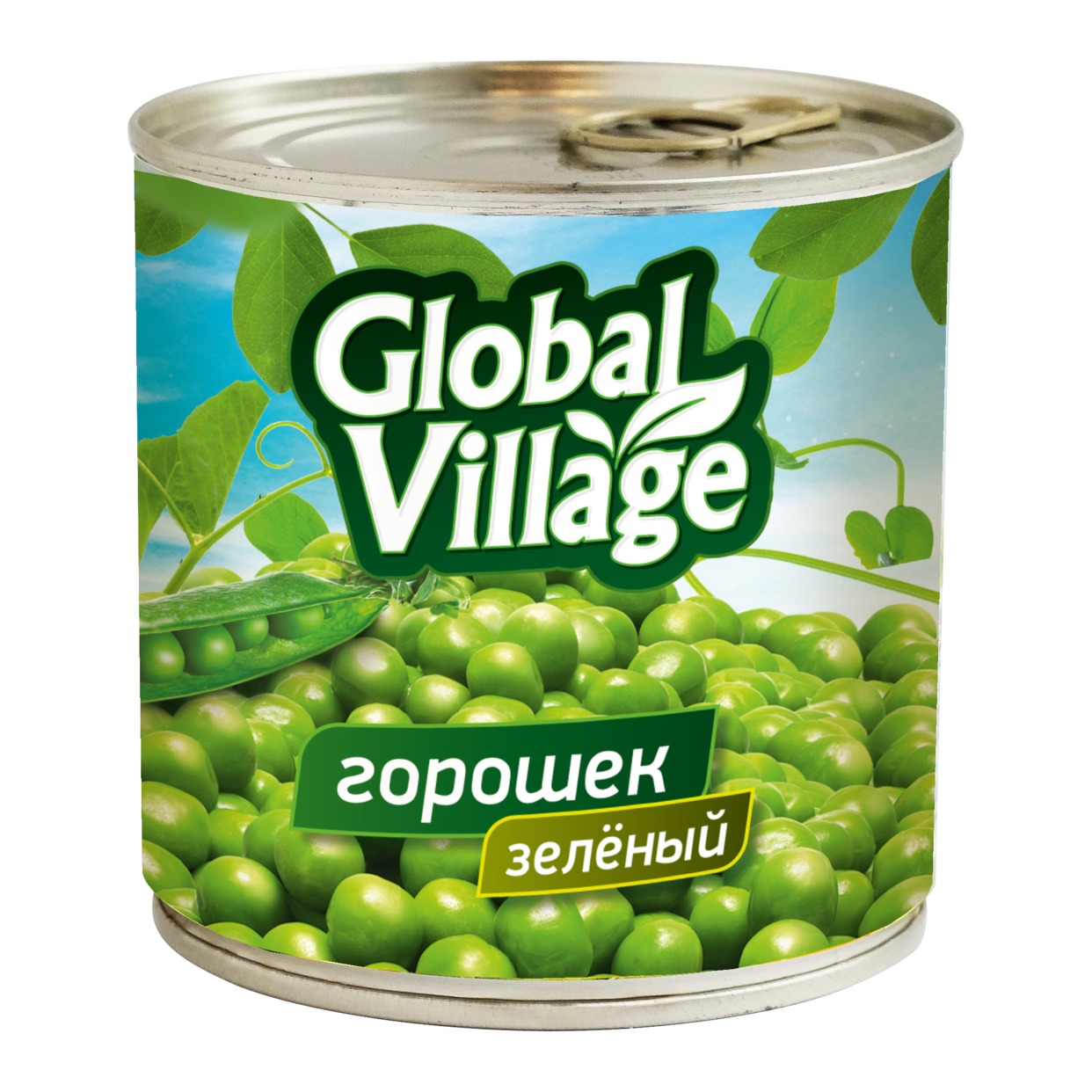 Горошек Global Village зеленый из мозговых сортов 400 г по акции в Пятерочке