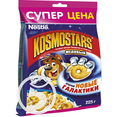 Готовый завтрак "Kosmostars" Медовый 225г по акции в Пятерочке