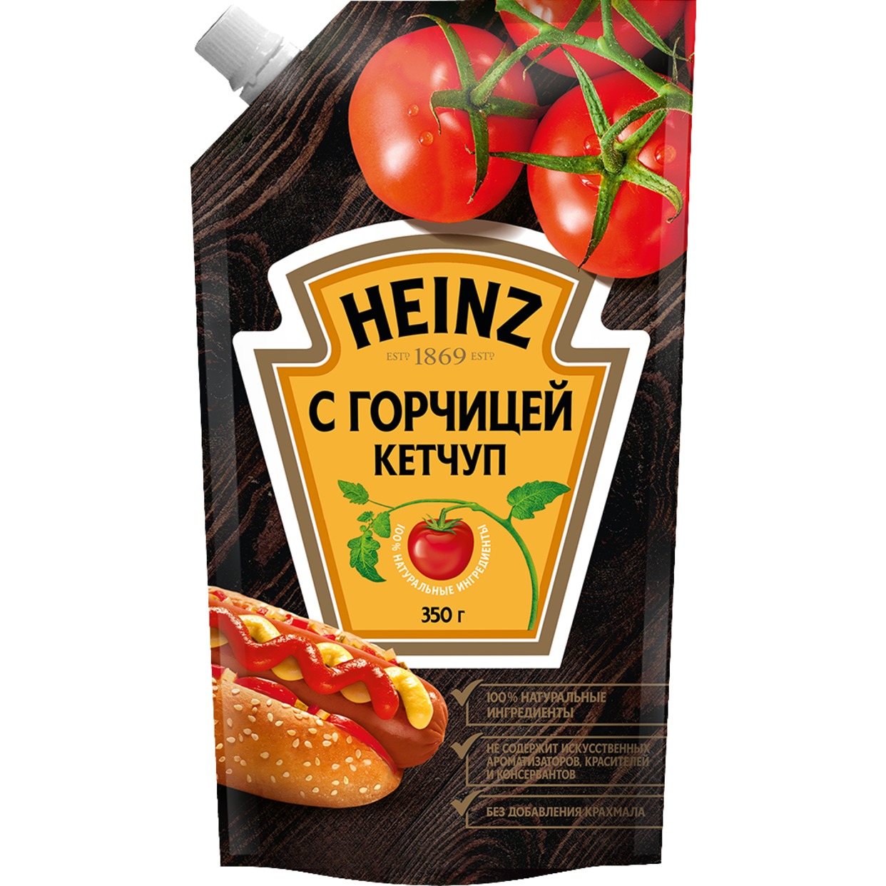 HEINZ Кетчуп томат.с горч.1кат.350г