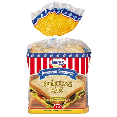 Хлеб "Harry's" American Sandwich пшеничный с отрубями 515г по акции в Пятерочке