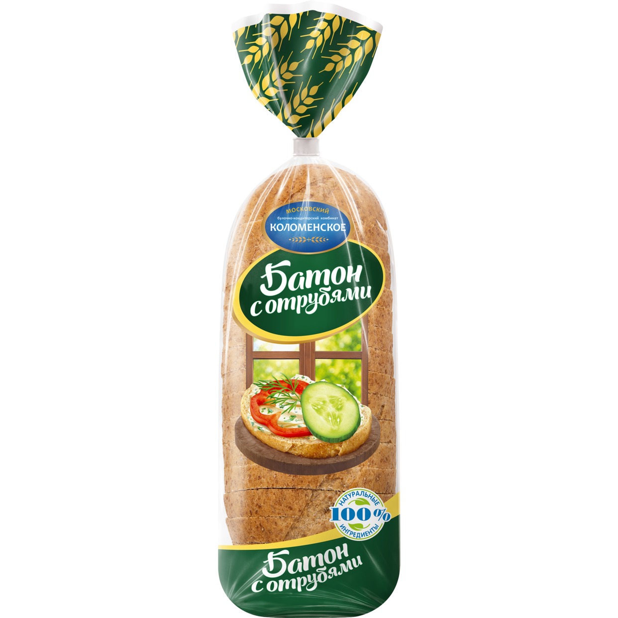 Хлеб Коломенское Батон с отрубями 300г