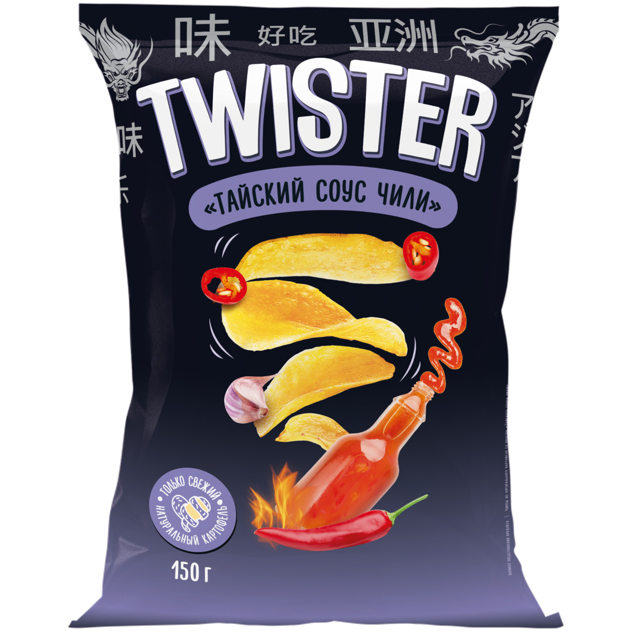 КАРТОФЕЛЬ ХРУСТЯЩИЙ Twister «Со вкусом тайского соуса чили» 150г