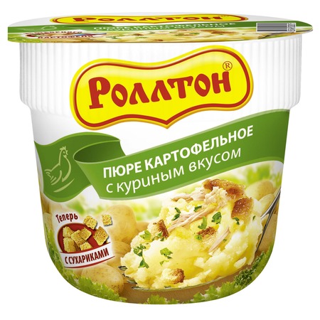 Картофельное пюре Роллтон, с куриным вкусом, 40 г