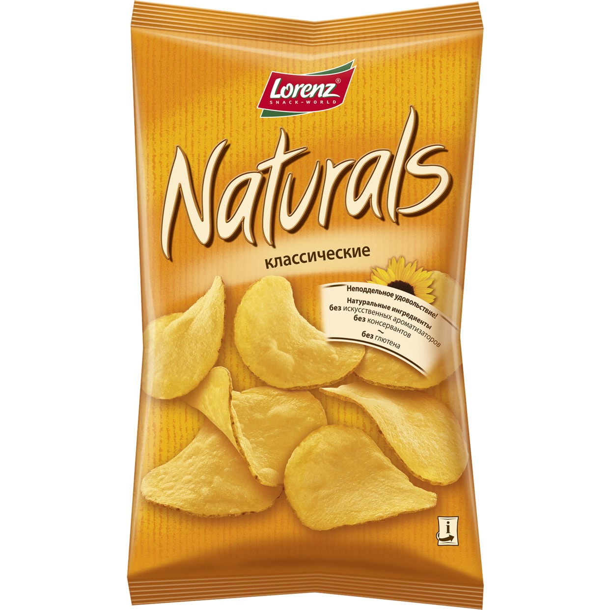 Картофельные чипсы “Naturals” классичекие, с солью, 100 гр по акции в Пятерочке