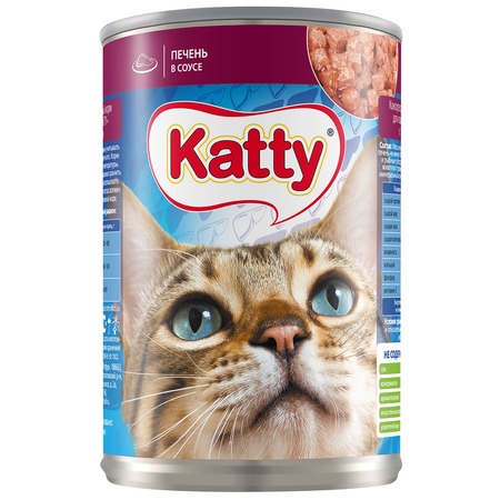 KATTY Корм для кошек с печен.ж/б 415г