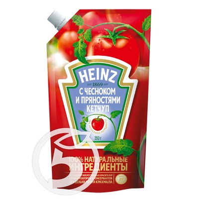 Кетчуп "Heinz" с чесноком и пряностями 350г по акции в Пятерочке