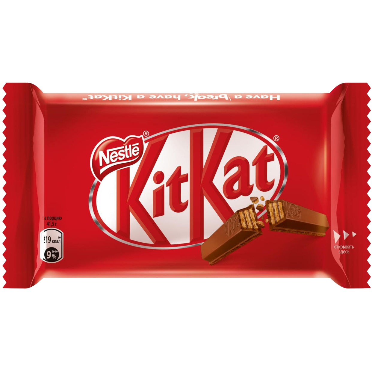 KitKat® Молочный шоколад с хрустящей вафлей, 41,5 г