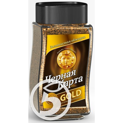 Кофе "Черная Карта" Gold растворимый сублимированный 95г по акции в Пятерочке