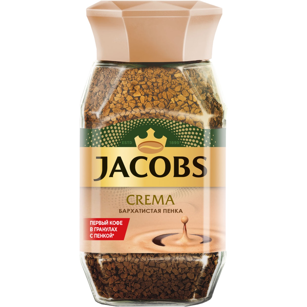 Кофе Jacobs Crema, растворимый, 95 г по акции в Пятерочке