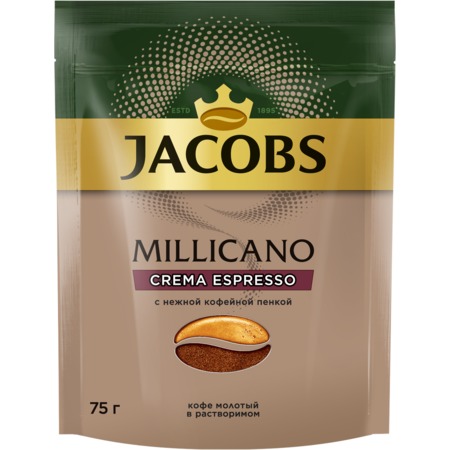 Кофе Jacobs Monarch, Millicano, молотый, растворимый, 75 г