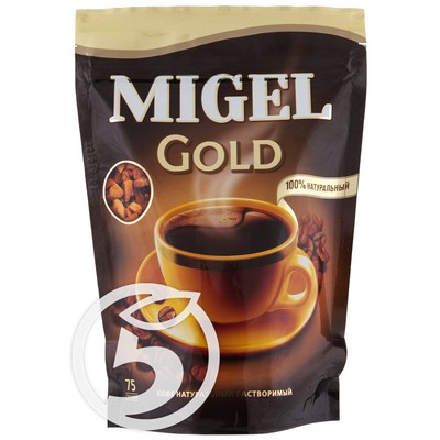 Кофе "Migel" Gold натуральный растворимый сублимированный 75г по акции в Пятерочке