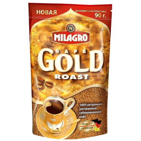 Кофе Milagro Gold Roast растворимый, пак.90 г по акции в Пятерочке