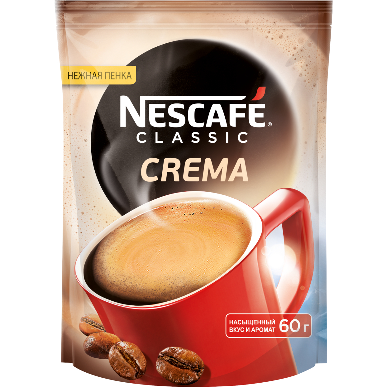 Кофе натуральный растворимый порошкообразный "NESCAFE CLASSIC CREMA" 60 гр