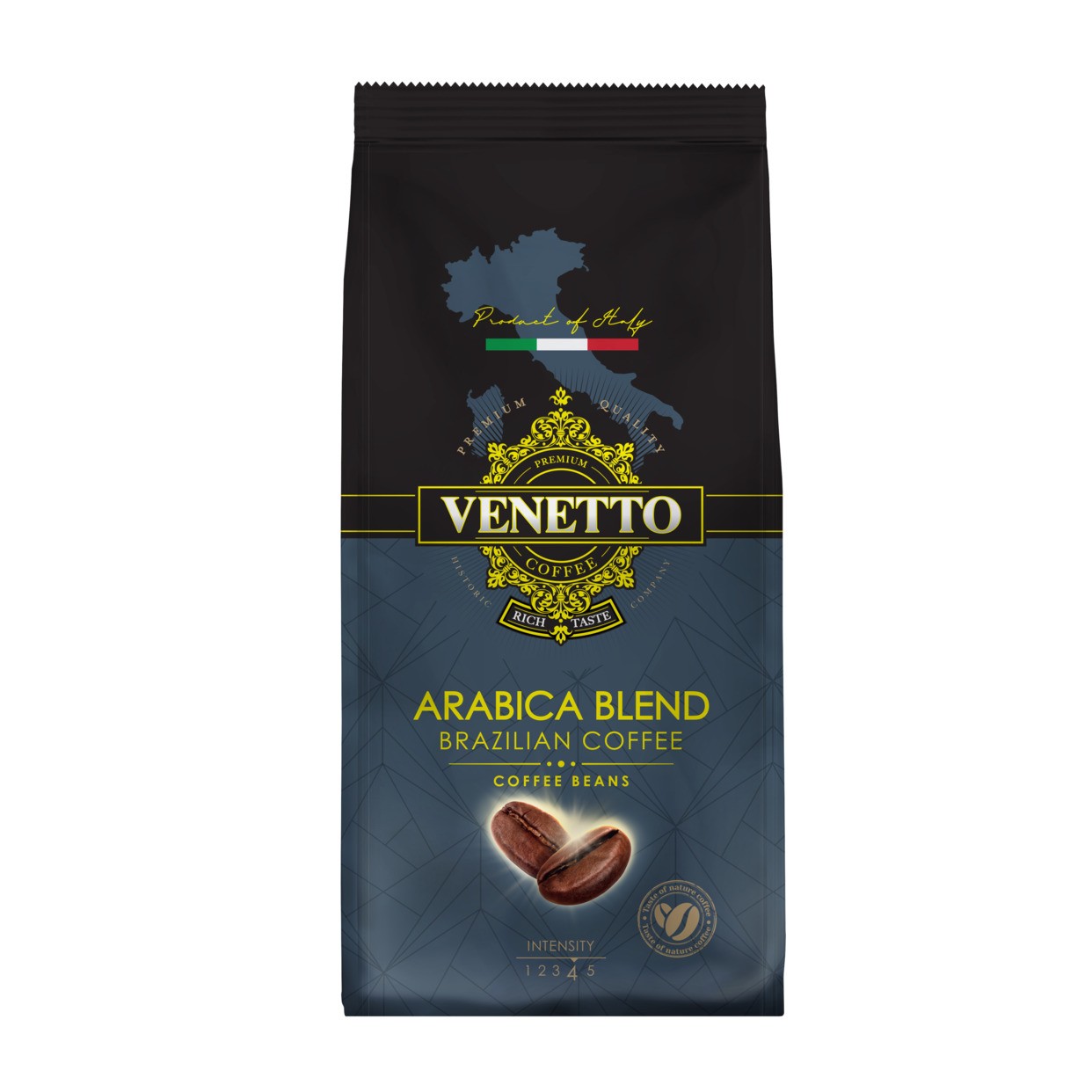 Кофе натуральный жареный в зернах «VENETTO» 250г.